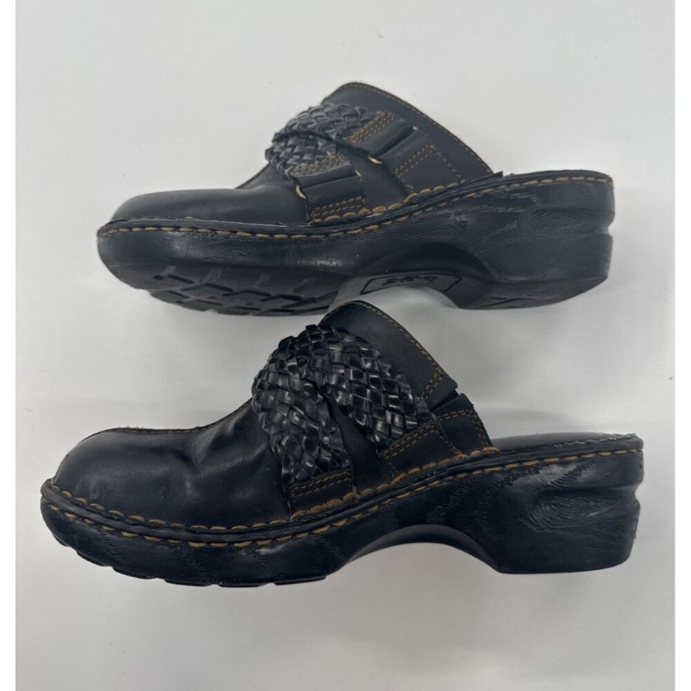 BOC Born Clog Mules Womens 7 Black Leather Gorpcore Fairy Goth Nursing Shoes - Picture 4 of 11